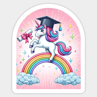 Whimsical Unicorn Graduation Pastel Colors Sticker